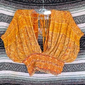 Free People tie back soft dolman style top size M Excellent Condition!